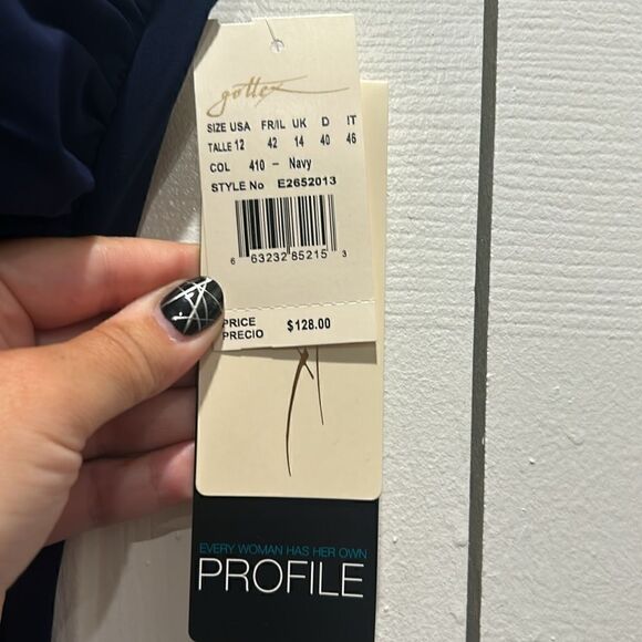 NWT Gottex Navy One-Piece Bathing Suit, Size 12 - Picture 4 of 9